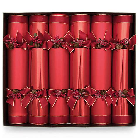 Luxury Handmade Christmas Crackers In Crimson Pack Of 6 By Celebration