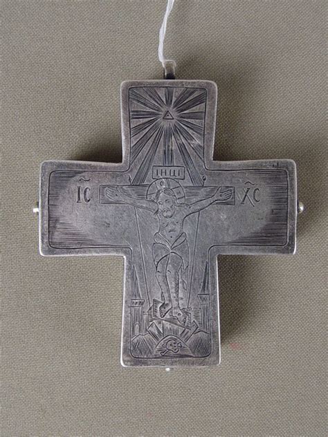 Антиквариат антикварный серебряный Крест мощевик серебро Кресты