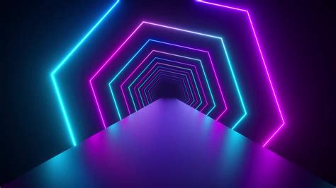 Rotating Neon Hexagons Stock Motion Graphics Motion Array