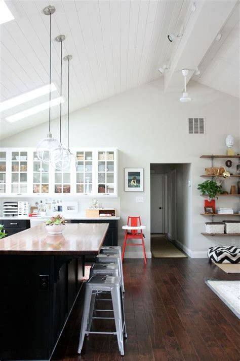 Vaulted & sloped ceiling lighting. Vaulted Ceilings - White or Wood | Vaulted ceiling ...