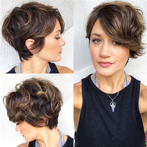 She went long and curly to a great pixie cut, its starts off with the slide show and than you will see the video of the big cut. 20 Inspirations Curly Pixie Haircuts with Highlights