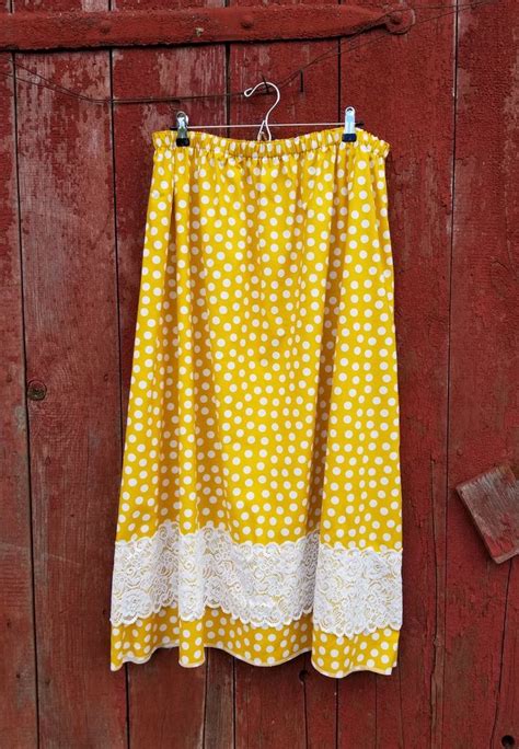 Random Creation Mustard Yellow Polka Dot Skirt Yellow Polka Dot