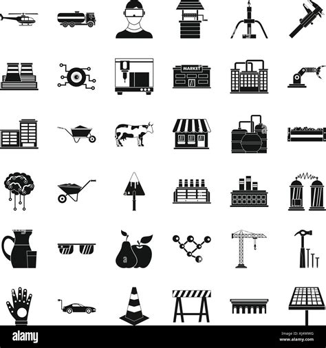 Building Icons Set Simple Style Stock Vector Image And Art Alamy
