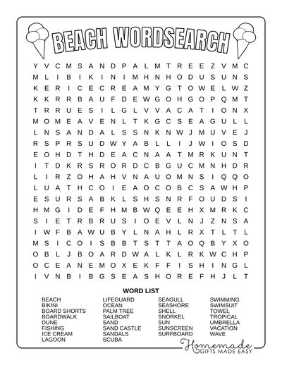 9 Best Free Printable Summer Word Search Puzzles For Kids