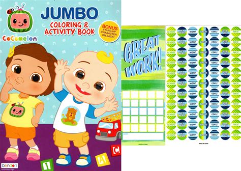 Bendon Jumbo Coloring And Activity Book Cocomelon Award Stickers And