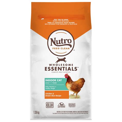 In this recipe, there is 30% crude protein, 12% crude fat, 3% crude fiber, and 12% moisture. NUTRO WHOLESOME ESSENTIALS Indoor Adult Dry Cat Food ...