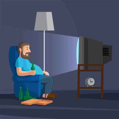Cartoon Man Watch Tv — Stock Vector © Acidburn 6858156