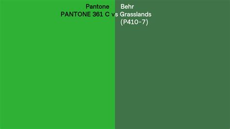 Pantone 361 C Vs Behr Grasslands P410 7 Side By Side Comparison