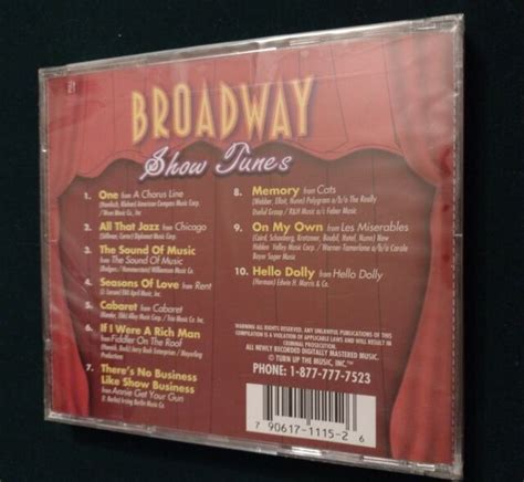 Broadway Show Tunes By Djs Choicethe Hit Crew Cd Sep 1999 Turn Up