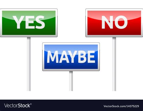 Yes No Maybe Three Colorful Traffic Sign Vector Image