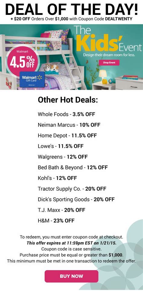 Scroll down to the bottom of the page to sign up with your email and receive a 15% discount on your first purchase. Deal of the Day: Walmart 4.5% OFF + Neiman Marcus 10% OFF ...