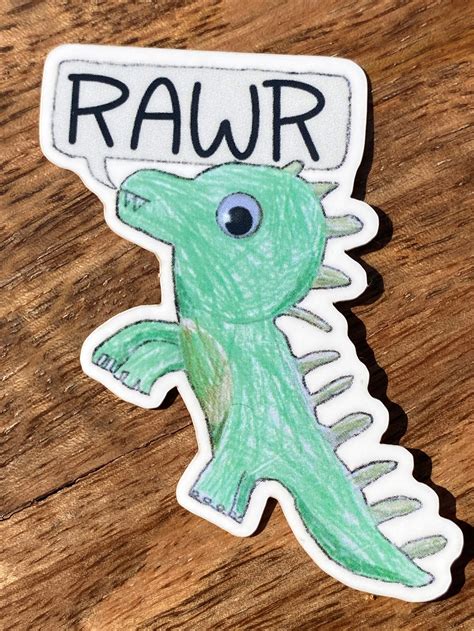 Rawr Dinosaur Dino Vinyl Sticker Etsy