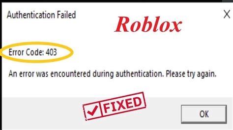 Error Code 403 Roblox Fix How To Fix Error Code 403 Authentication