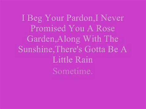 Life, death, eternity, etc./i never promised you a rose garden. Martina McBride-I Never Promised You A Rose Garden (Lyrics ...