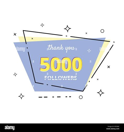 5000 Followers Thank You Card Celebration 5k Subscribers Geometric