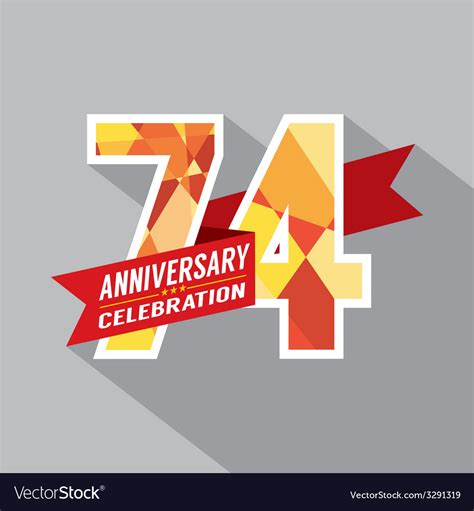 74th Years Anniversary Celebration Design Vector Image