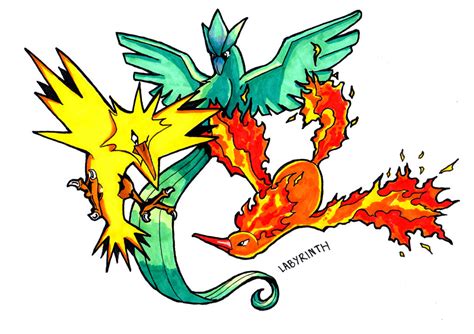 Three Legendary Birds Pokemon By Arelle28 On Deviantart