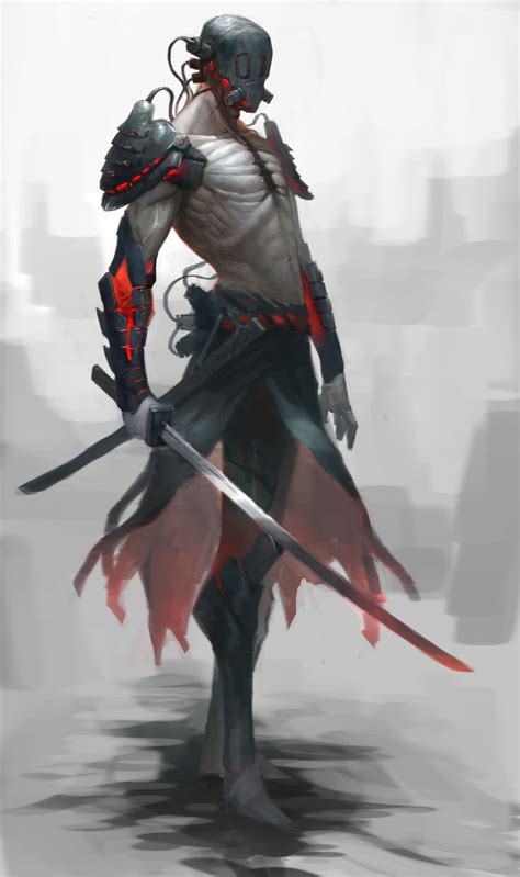 Scifi Samurai Warrior Cyborg By Jianxi Wang Rimaginarysamurai