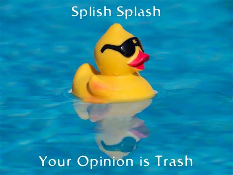 Splish Splash Your Opinion Is Trash Utalk Nana Memes