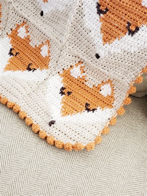 Fox Crochet Pattern Crochet Baby Blanket Foxes Fox Baby Etsy