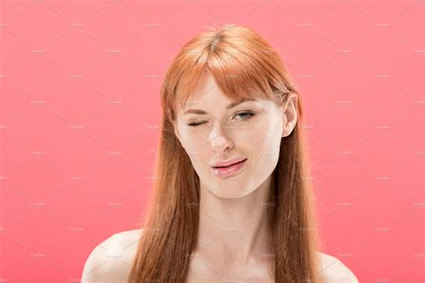 Front View Of Naked Redhead Girl Loo People Images ~ Creative Market