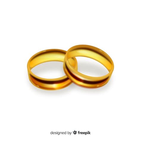 Free Vector Pair Of Realistic Golden Wedding Rings