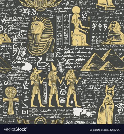 Seamless Background On Theme Ancient Egypt Vector Image