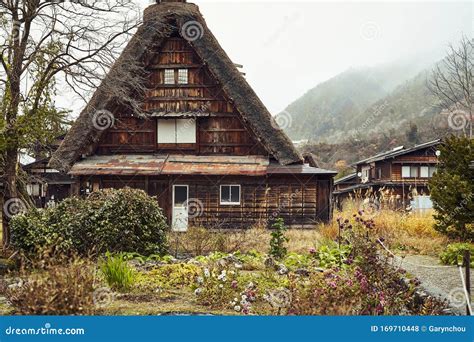 Traditional Japanese Thatched House In Historic Villages Of Shirakawa