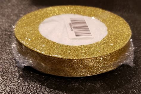 25 Yd Metallic Glitter Ribbon 58 Gold 25 Yards Rn0043 14 Simply