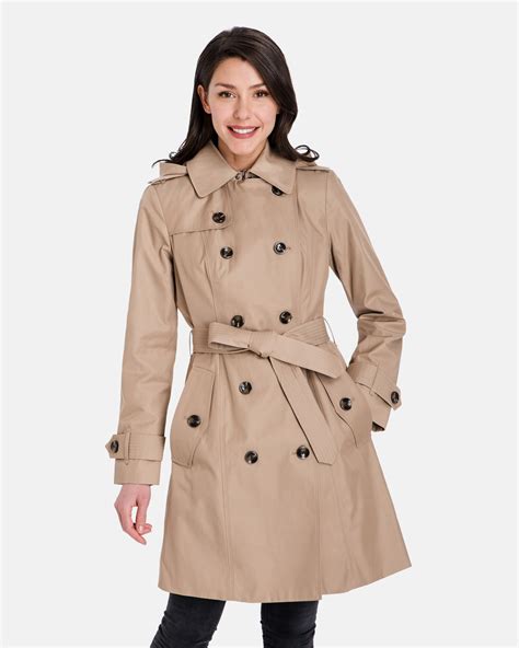 Madeline Double Breasted Trench Coat With Detachable Hood Spring