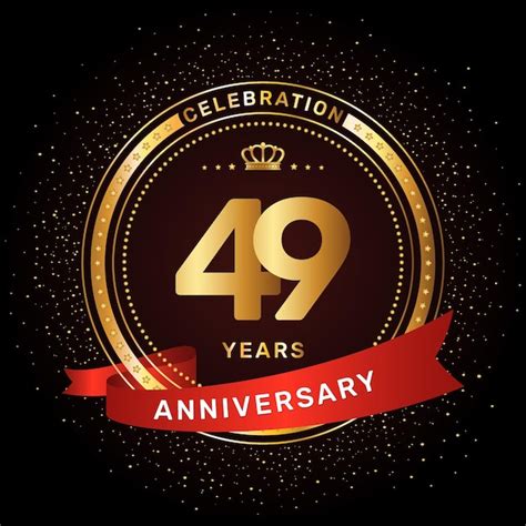 Premium Vector 49th Anniversary Celebration Logo Design With A Golden