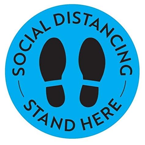 Social Distancing Floor Decals Safety Floor Sign Marker Maintain 6