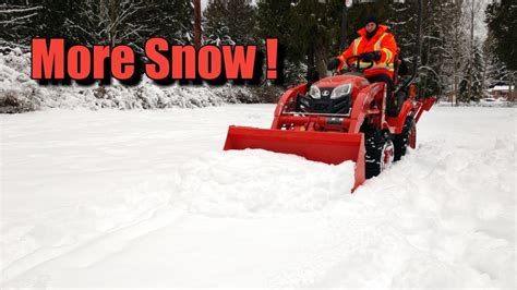 More Snow Plowing Snow With The Kubota Bx23s Tractor Youtube