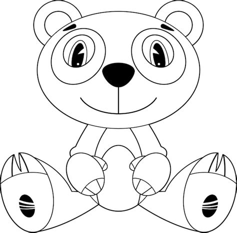 Desenho De Linha De Personagem De Urso Panda Bonito Dos Desenhos