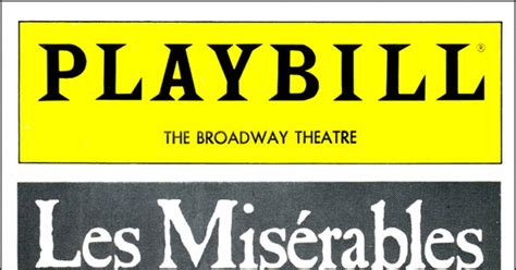 Les Misérables Broadway Broadway Theatre 1987 Playbill