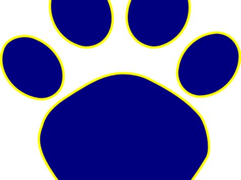 Bobcat Paw Print Outline Blue And Gold Paw Prints Clipart Large