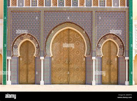 The Main Gates Of The Royal Palace Fes Morocco Stock Photo Alamy