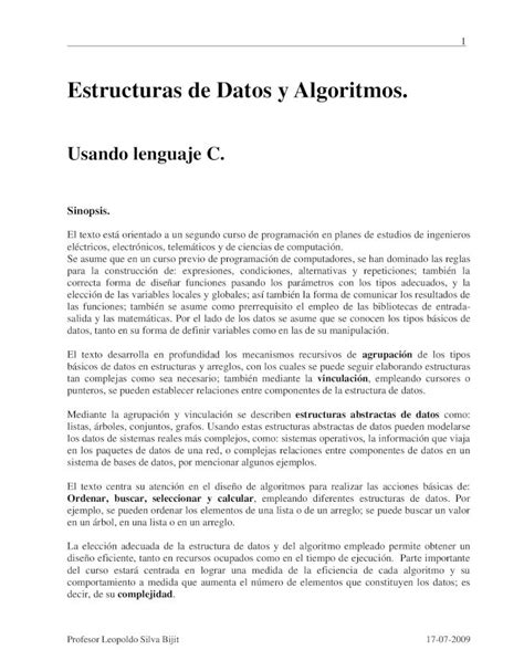 Pdf Algoritmos Y Estructura De Datos Usm Dokumentips