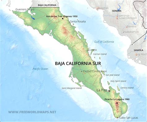 baja california map topographic map of usa with states