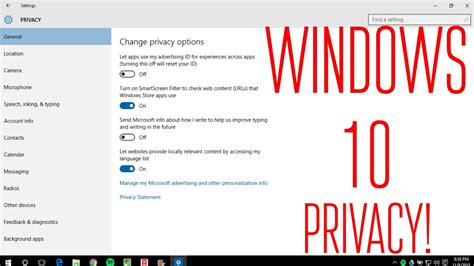 Windows 10 Privacy Settings Explained Youtube