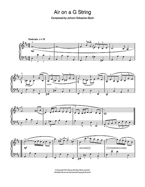 Air On The G String From Suite No3 In D Major Sheet Music By Js