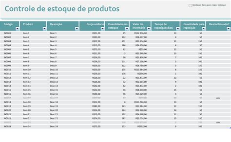 Planilha De Controle De Estoque Em Excel Grátis Meus Pedidos