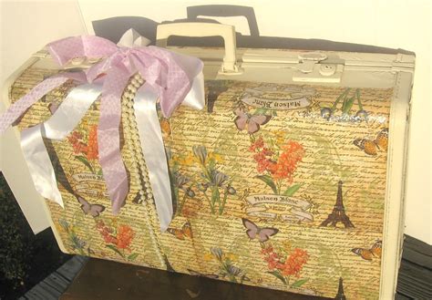 How To Decoupage A Vintage Suitcase Diy Suitcase Decoupage Suitcase