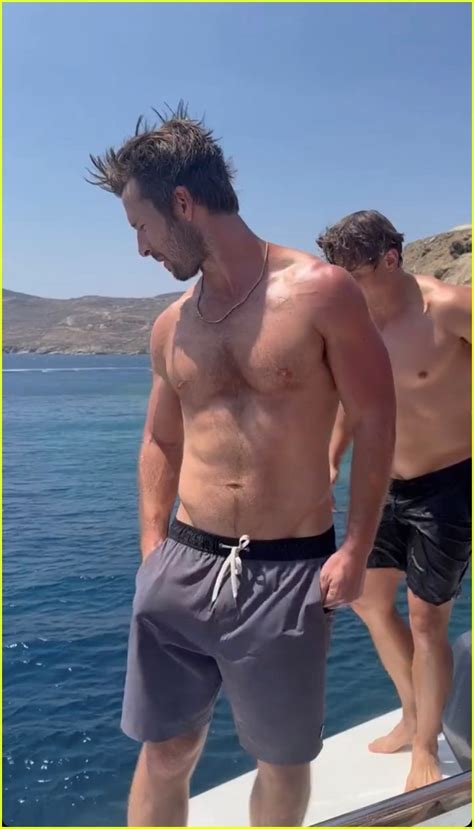 Glen Powell Billy Magnussen Go Shirtless Jump Off A Boat Together In