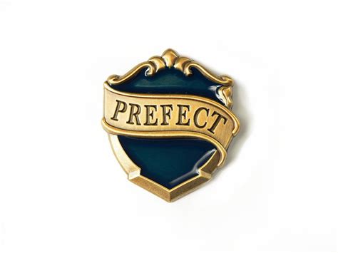 A Blue And Gold Badge With The Word Perfect On It S Side Against A