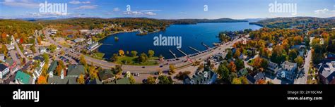 Panoramic Aerial View Of Meredith Bay In Lake Winnipesaukee And