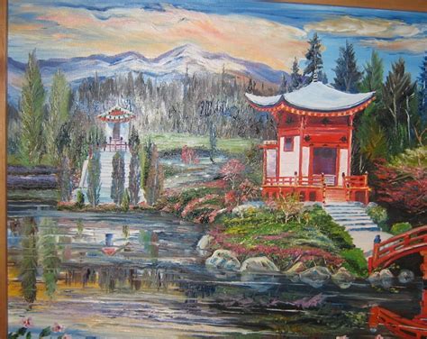 Chinese Temple Garden Around The World Art Asian Art Dan Leasure Oil