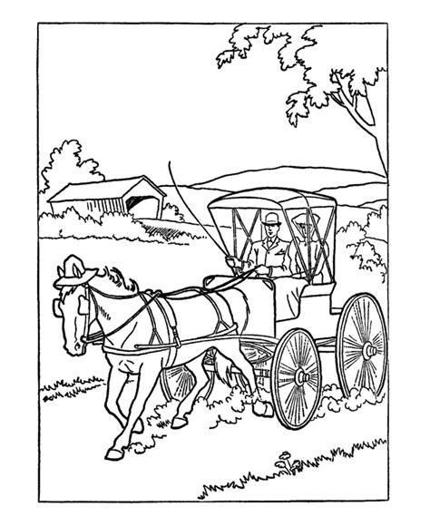 Horse And Carriage Transportation Coloring Pages