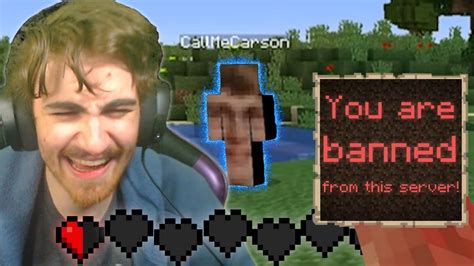 Robbing Callmecarsons Minecraft Server I Got Banned Youtube