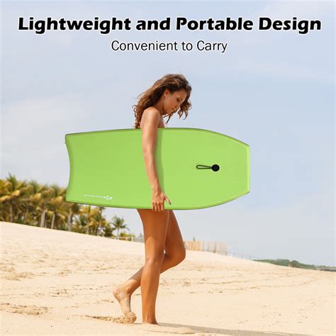 Super Surfing Lightweight Bodyboard With Leash Costway
